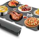 Electric Warming Tray, Rollable Food Warming Mat with 5 Temperature 6 Timer Setting Warming Tray Food Warmer Versatile Electric Warming Hot Plates Trays Heat Pad for Parties Home Travel (gray)