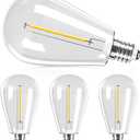 addlon 4 Pack S11 Solar Replacement Bulbs, E12 24V Shatterproof Plastic LED Bulbs for Solar Outdoor String Lights
