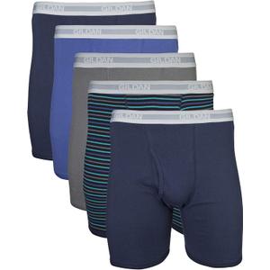 Gildan mens Underwear Boxer Briefs, Multipack (Mixed Navy)