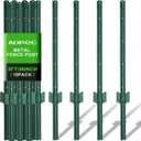 Fence Post 3 Feet / 36 Inch, Pack of 10, Heavy Duty Metal Fence Posts, No Dig U Post with U-Channel, Adjustable Tabs & Anchor Plate, Rust-Proof Steel Fence Stakes for Garden, Farm, Lawn, Poultry