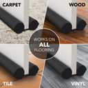 Everlasting Comfort 2 Sided Under Door Draft Stopper for Bottom of Doors - Quick Install, Keeps Heat In & Cold Air Out - Sound Proofing Foam Strip Gap Filler, Noise Blocker for Interior -Fits 30"-36"W