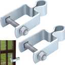 Dansydaisy 2 Pcs 1" x 1" Square Post Female Hinges 5/8'' Pintle Square Chain Link Fence Gate Post Galvanized Steel Hinge with Bolts and Nuts for Repairing and Replacing Fence Gate(Silver)