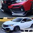 Front Bumper Lip W/Light Compatible with Honda Civic Hatchback Si Sedan 2017-2021, Air Dam Spoiler Splitter with LED Daytime Running Lights (Carbon Fiber Pattern)