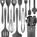 Kitchen Utensils Set-12 Pieces Silicone Cooking Utensils Set (Dishwasher Safe) 392F Heat Resistant Spatula Set, Nonstick Cookware (Gray)