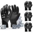 Waterproof Gloves Bulk Pack for Men and Women, 3 Pairs, Freezer Gloves with Grip, Double Nitrile Dipped for Extreme Oil Repellent, for Construction, Mechanics, Mining, Plumbing, Black, X-Large