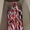 IDEAALS 24-Pack Solar Christmas Candy Cane Lights, Solar Pathway Lights Waterproof, Christmas Decorations Outdoor with 8 Modes for Party Patio Garden Lawn Yard Decor