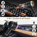 Car Vacuum Portable Cordless,16000PA Strong Suction Handheld Car Cleaner with Dual HEPA Filters,LED Light,Type-C Charging Mini Vacuum, One-Click Empty Compact for Home Cleaning and Office