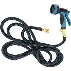 Acouto Expandable Garden Hose with 10 Spray Modes, Lightweight & Leakproof Design, for Gardening & Tasks - Kink & Blue (2500D 15m / 50ft)