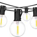 18Ft Outdoor Patio String Lights, Commercial Light String with 10+1 Plastic G40 LED Clear Globe Bulbs,Decoration for Patio Backyard Cafe Porch Garden Bistro Party Wedding