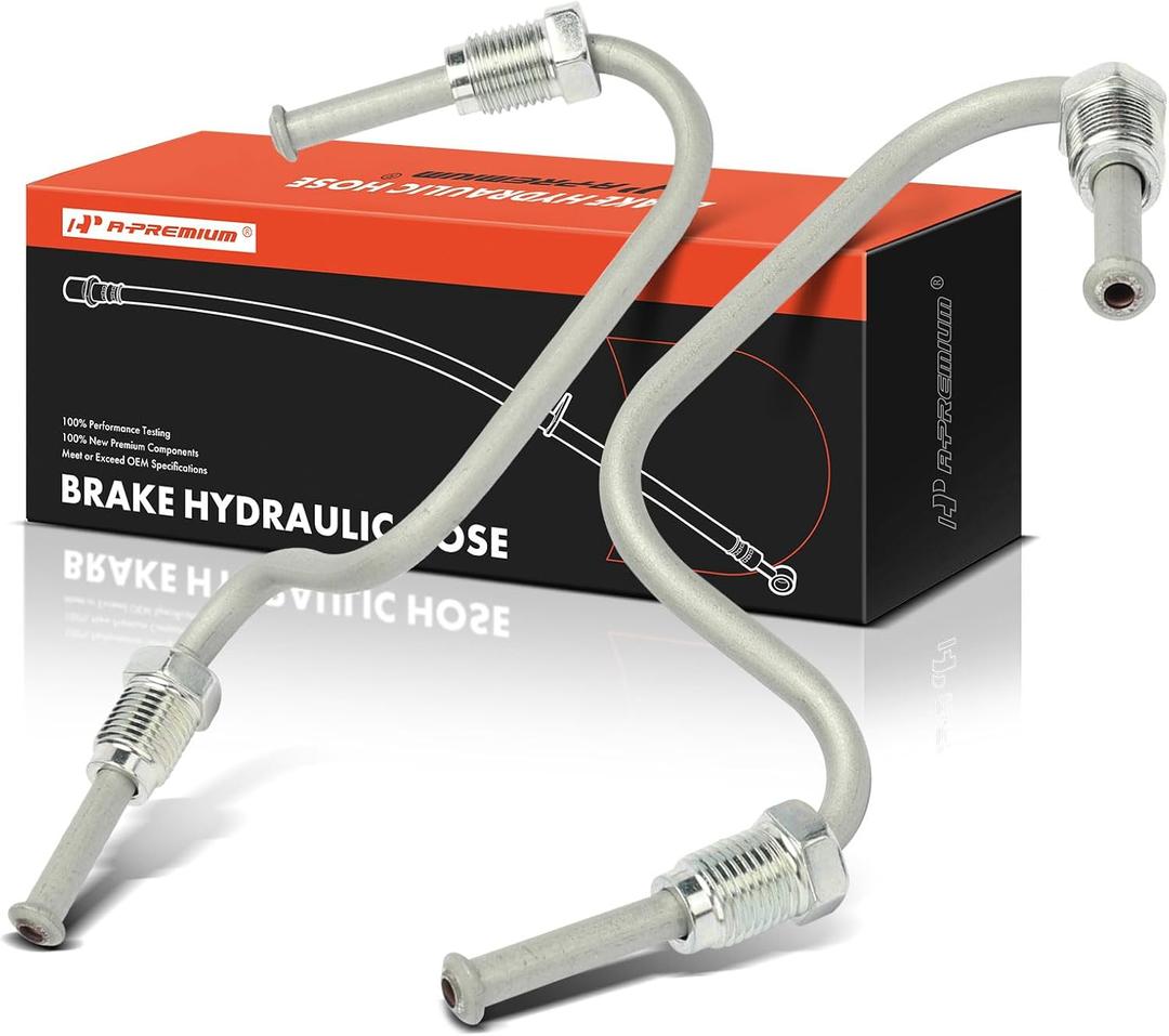 2 x A-Premium Rear Side Brake Hydraulic Hose Compatible with Volkswagen and Audi Models - Jetta 2005-2018, Golf 2010-2014, Golf R 2012-2013, Beetle 2012-2019, A3, A3 Quattro, Eos, GTI, TT, R32, Rabbit