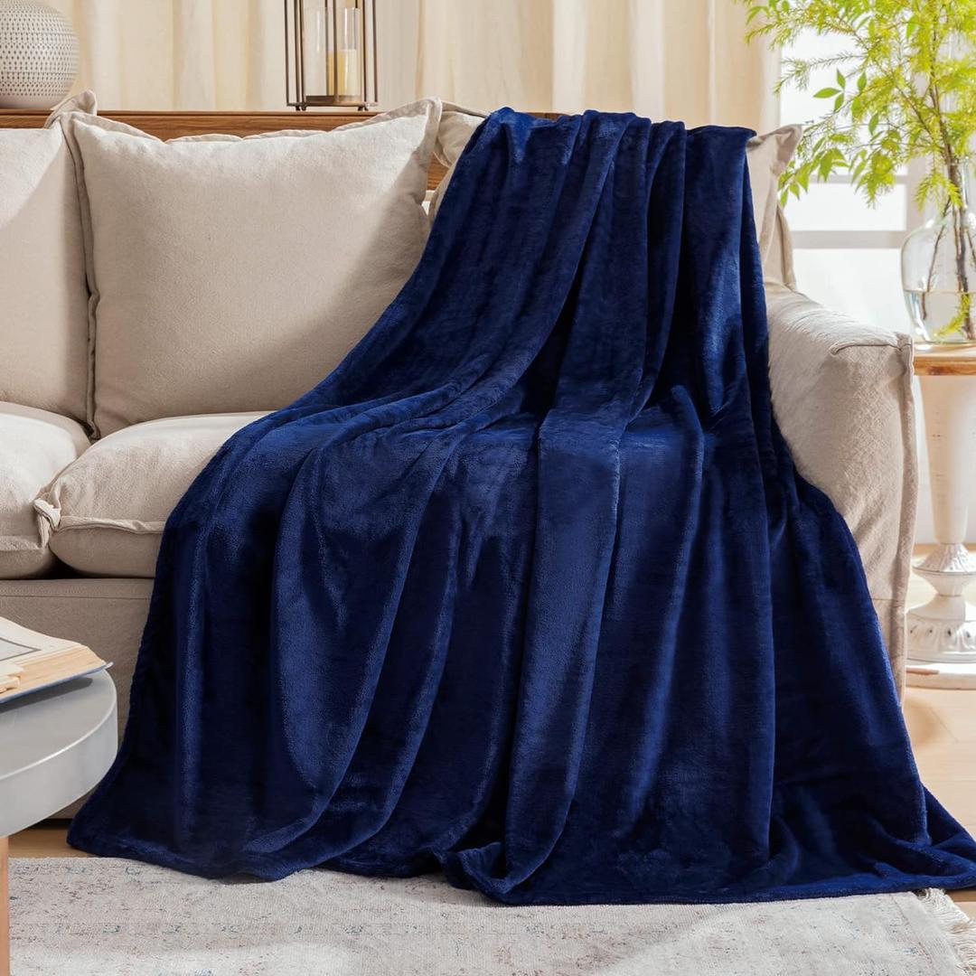 Fleece Plush Throw Blanket Navy Blue(50 by 60 Inches),Super Soft Fuzzy Cozy Flannel Blanket for Couch Sofa.Microfiber Blanket Lightweight (Throw(50"60"), Navy Blue)