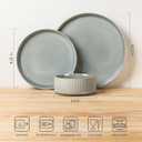 TheTerra Ceramic Dinnerware Set for 6, 18-Piece Plates and Bowls Set