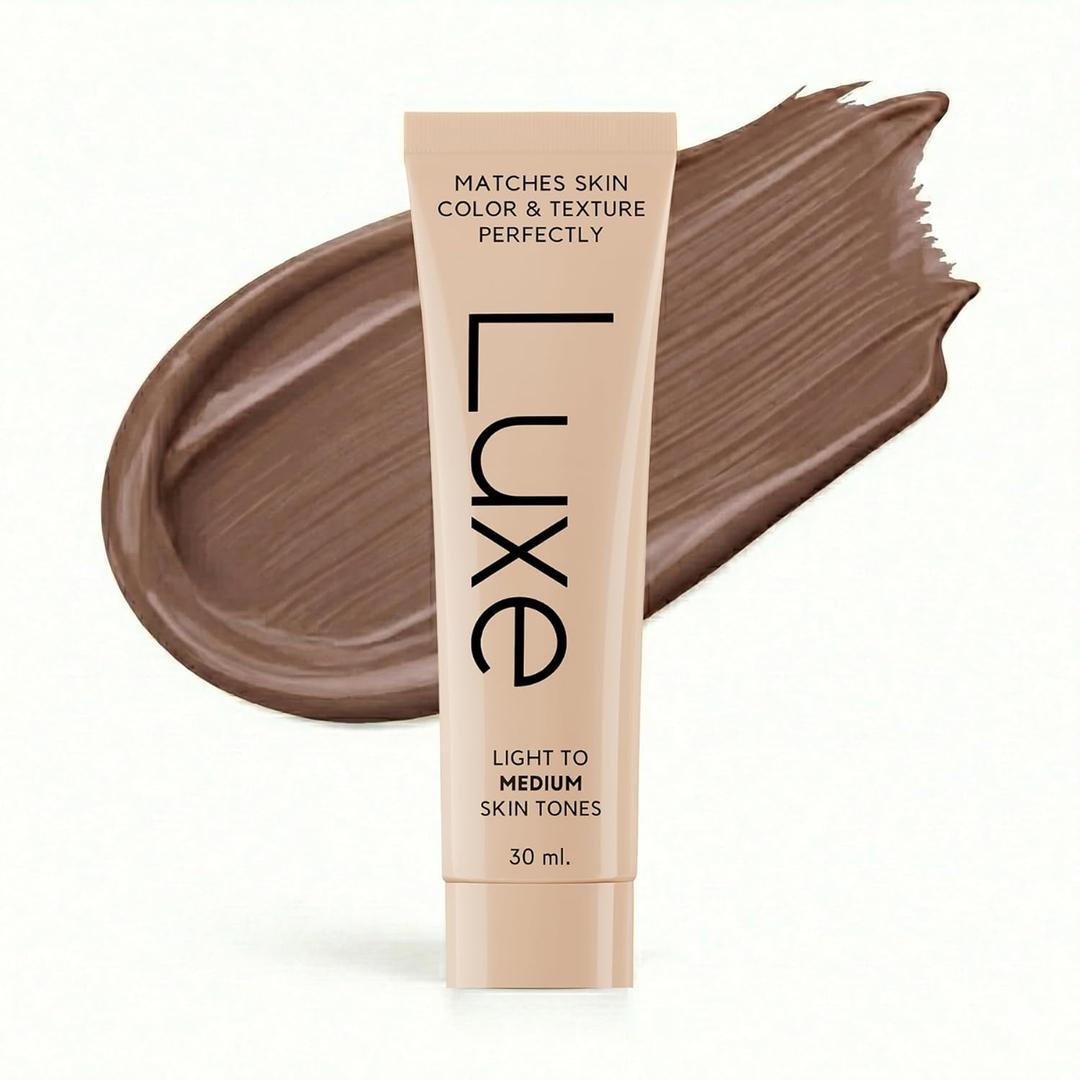 Luxe Color Changing Foundation for Women  Instantly Adapts to Your Skin Tone  Buildable Light-to-Medium Coverage  12-Hour Wear  Natural Dewy Finish - Dark