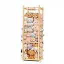 Stuffed Animal Storage, Wood Stuffed Animal Zoo Storage with Brake Wheels, Space Save Toy Organizer, Large Capacity Stuffed Animal Holder, Perfect for Nursery Playroom Kidroom Bedroom-54.3 Inch