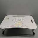 Kawaii Laptop Desk Foldable Kawaii Bed Desk Table Cute Folding Breakfast Tray Portable Lap Standing Desk Notebook Stand Reading Holder for Bed/ Couch/ Sofa/ Floor (Pink)