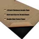 Self Adhesive Door Kick Plate 34 inches Acrylic Decorative Plates Pets Scratches Protector for Stick On 36 inches Doors, 1/10 inch Thickness 6"x 34" Black