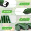 Garden Stakes 36 Inches Sturdy Green Plant Sticks 25 Pack, Metal Tomato Stakes Support, Yard Plant Support Cage for Potted Plants, Tomatoes, Trees, Cucumber, Fences, Beans (36 inch)