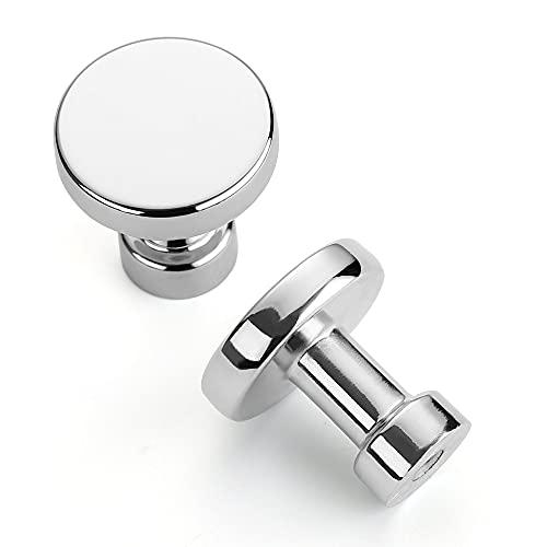 Asidrama 7 Pack 1-1/4 inch Polished Chrome Kitchen Cabinet Knobs Dresser Knobs Drawer Knobs Cabinet Hardware Zinc Knobs for Dresser Drawers