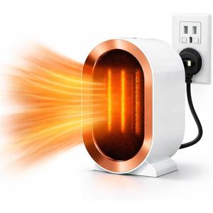 ME JO White Retro Mini Electric Space Heater | Lightweight with USA Plug | 1200W Fast Heating Energy Efficient Ceramic Heater | Overheating & 45 Tip-Over Protection | Desk Heaters for Office Home