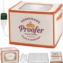 Foldable Bread Proofing Box, JOCXSPI 4-Sided Heating Dough Proofer for Sourdough Starter, 68131F Temp Control, 99H Timer, Metal Rack, Water Tray, Humidor for Pizza, Yogurt, Kombucha, Baking (Beige)