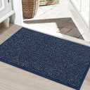 BEQHAUSE Dirt Trapper Door Mat 24" x 36", Non-Slip Washable Doormats Entrance Mat, Dirt Resistant and Absorbent Welcome Mat, Low Profile Floor Mats for Front Back Door and Entryway, Blue