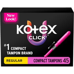 U by Kotex Tampons, Click Compact, Regular Absorbency, Unscented, 45 Count