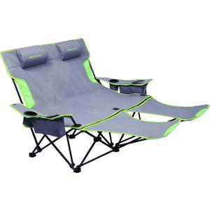Double Camping Chair,Adjustable Two Person Adjustable Backrest Reclining chairs with Foot Rest,Oversized Folding Camping Loveseat,Office,Beach,Lawn,Headrests,Cooler Bag,Cup Holder,Support 600lbs