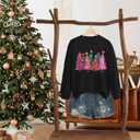 Christmas Sweatshirts For Women Cute Christmas Tree Graphic Long Sleeve Shirt Casual Crewneck Holiday Pullover Top (M)