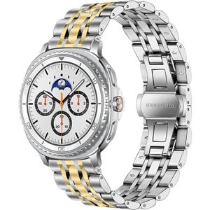 Stainless Steel Men Bands Compatible with Samsung Galaxy Watch 8 40mm 44mm Classic 46mm Replacement Metal Replacement Wristbands