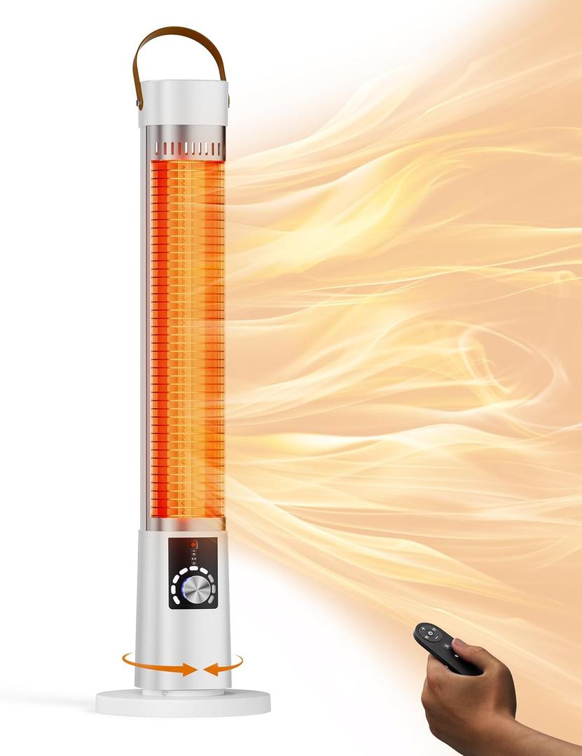 Patio Heater, 9 Heat Setting, 60-Degree Oscillation, 9-Hour Timer, Portable A - 7