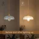 Glass Plug in Pendant Light,Vintage Copper Lamp Holder Hanging Lamp,Pendant Light for Kitchen Island, Bedroom, Dining Room, Living Room (9.65in)