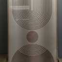 Framed Boho Neutral Abstract Wall Art for Living Room, Large 3 Piece Mid Century Modern Painting Prints, Minimalist Geometric Canvas Artworks for Dining Room Hallway Office Wall Decor, 24x36 In