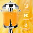 Beverage Dispenser With Stand, Drink Dispenser for Party, Stainless Steel Water Jar Dispenser with Ice Container, Spigot, Drink Jar Jug For Home Parties