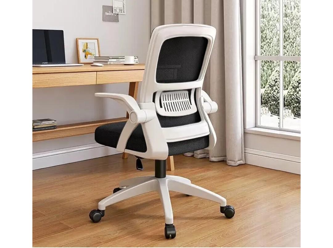 Home Office Chair Ergonomic Breathable Mesh Chair High Back with Adjustable Height Swivel with Flip-Up Arms and Lumbar Support