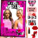 LaVenty Mean Girl Party Photo Booth Props Frame Mean Girl Party Decoration Y2k Birthday Party Decorations Hot Pink Girls Birthday Party Supplies