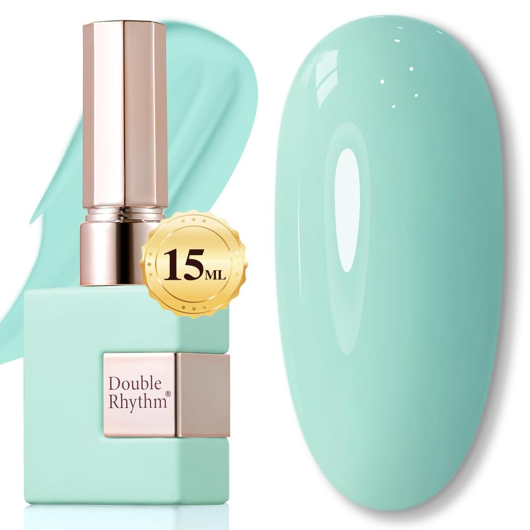 Double Rhythm 15ML Gel Nail Polish Pure Sheer Same Color Same Bottle Soak Off Gel Polish Art Manicure Salon DIY at Home for Women (Light Blue-A1390)