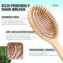 Combeter Bamboo Hair Brush and Comb Set (4PCS) Natural & Eco-Friendly Detangler Comb for Women, Men & Kid, Reduces Frizz, Promotes Healthy Hair Growth Wooden Paddle Brush with Scalp Massage