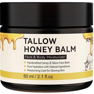 Beef Tallow for Skin  100% Organic Grass Fed Natural Tallow & Honey Face Balm, Whipped Beef Tallow for Sensitive Skin and Face + Body Care, Moisturizing Natural Formula