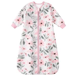 Yoofoss Baby Sleep Sack 0-6 Months 1.0 Tog Long Sleeve Sleep Sack Organic Cotton Wearable Blanket for Newborns 2-Way Zipper Quilted Sleeping Sacks(Small)