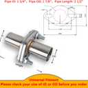 Exhaust Flange Bolts Quick Fix Repair Pipe Kit w/Gasket & Hardware, 1.75'' Inch ID 2 Bolts T304 Stainless Steel Universal Flange Replacement Kit