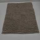 Yimobra Bathroom Rug Mat 24 x 17, Extra Soft Non Slip Absorbent Water Bath Rug, Quick Dry Machine Washable Chenille Shaggy Shower Mat, Bath Mat for Bathroom Floor, Home Decor Accessories, Pale Khaki
