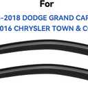 Window Visors Rain Guards Shield for 2008-2020 Dodge Grand Caravan, 2Pcs Out-Channel Window Vent Wind Deflectors Visors Shades for 2008-2016 Chrysler Town & Country