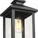 FEMILA Semi Flush Mount Ceiling Light, Dusk to Dawn 16" Matte Black Semi Flush Mount Ceiling Light, E26 Base, for Entryway, Garage, Patio, Farmhouse, ETL Listed, 4FYX88F-L SE BK