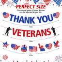 2 x Thank You Veterans Banner Happy Veterans Day Decorations American Patriotic Military Army Soldier Memorial Day Theme Dcor Remember and Honor Veterans Party Supplies