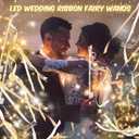 HONLYNE 58 PCS Wedding Wands with Lights,Fairy Wands, LED Silk Fairy Wand with Bells for Wedding Send Off, New Year, Raves, Concert, Birthday