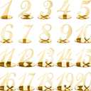 Blulu Table Numbers Wedding Acrylic Table Numbers for Wedding Reception Stands with Holder Base Elegant Mirror for Party Event Catering(Gold)