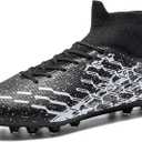 Unisex Soccer Cleats Lightweight No-Tie Lacing System Multi-Surface Football Shoes with Ankle Support for Beginners to Advanced Players Size 44