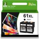 61XL Black Ink Cartridge Remanufactured Ink Cartridge Replacement for 61 61XL Ink for Envy 4500 4502 5535 DeskJet 1512 2548 2542 2540 1010 1510 OfficeJet 4630 2620 Envy 5530 Printer (2 Black)