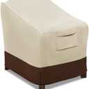 Vailge Patio Chair Covers, Lounge Deep Seat Cover, Heavy Duty and Waterproof Outdoor Lawn Patio Furniture Covers (1 pack-Medium Beige & Brown)