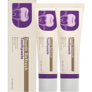 2PCS Tooth Refresh Toothpaste, Fresh Breath Whitening Toothpaste, Natural Oral Care & Enamel Repair, Helps Remove Coffee, Tea & Wine Stains, Deep Cleaning Care